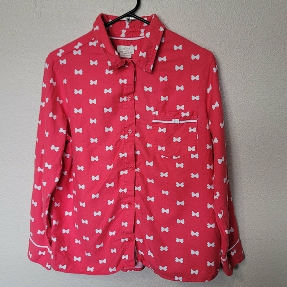 Kate Spade Hydrangea Night Shirt Button Front Womens Pink Sz M pajama - Picture 2 of 11